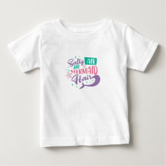 T-shirt Pour Bébé air salé et typographie cheveux de sirène enfants 