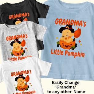 T-shirt Pour Bébé Ajouter un nom /Titre Petit Citrouille de grand-pè