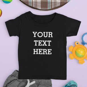 T-shirt Pour Bébé Ajouter votre propre texte personnalisé ici noir e