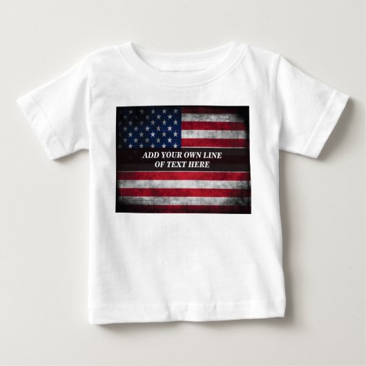 T-shirt Pour Bébé Ajouter votre texte sur le drapeau américain (Devant)