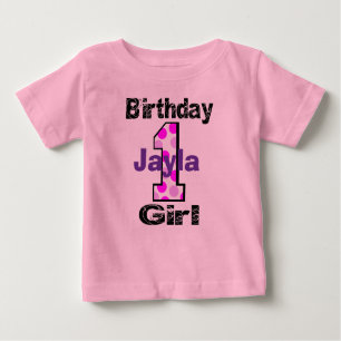 T-shirt Pour Bébé Ajoutez chemise de fille d'anniversaire du nom de