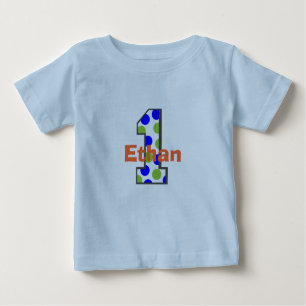 T-shirt Pour Bébé Ajoutez chemise de garçon d'anniversaire du nom de