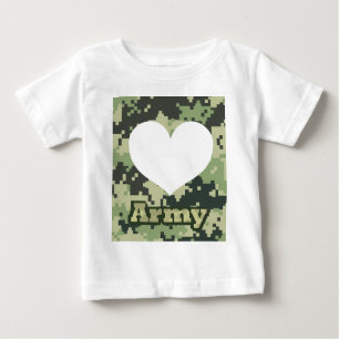 T-shirt Pour Bébé Ajoutez votre propre coeur d'armée de photo