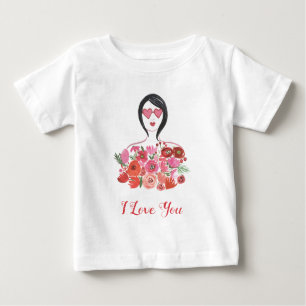 T-shirt Pour Bébé Ajoutez votre texte   Valentine I chic