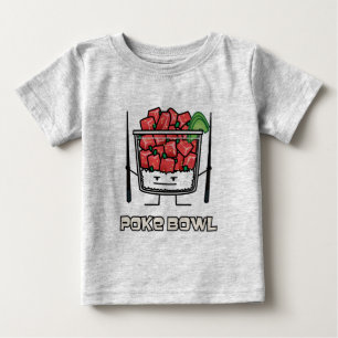 T-shirt Pour Bébé Aku de baguettes de salade de poisson cru d'Hawaï