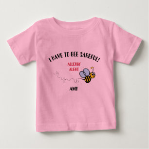 T-shirt Pour Bébé Alerte d'allergie alimentaire Bumble Bee Shirt