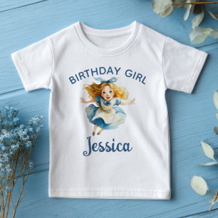 T-shirt Pour Bébé Alice aquarelle dans ONEderland Fille d'anniversai