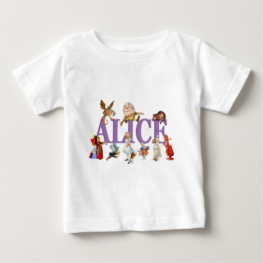 T-shirt Pour Bébé Alice et ses amis au pays des merveilles (Devant)