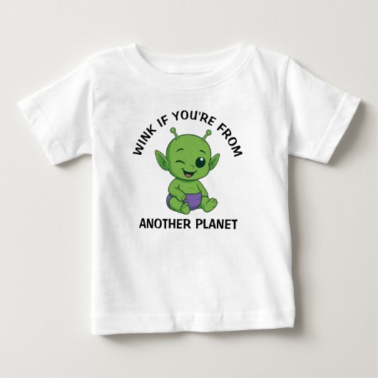 T-shirt Pour Bébé Alien Vert (Devant)