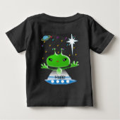 T-shirt Pour Bébé Aliens de l'espace extra-atmosphérique vert mignon (Dos)