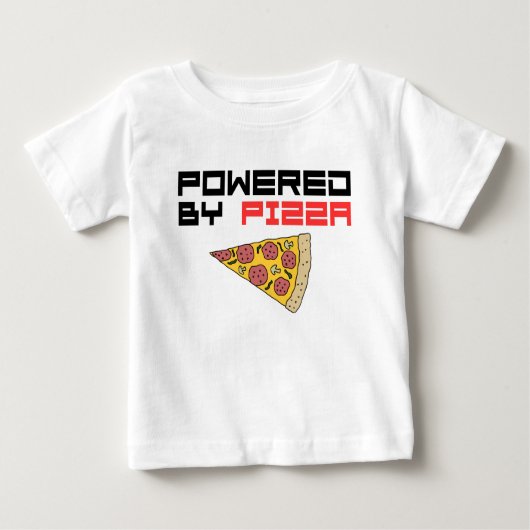 T-shirt Pour Bébé Alimenté Par Pizza (Devant)