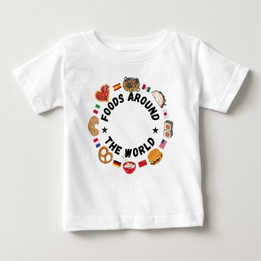 T-shirt Pour Bébé Aliments dans le monde (Devant)