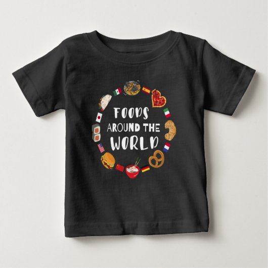 T-shirt Pour Bébé Aliments dans le monde (Devant)