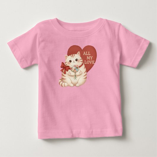 T-shirt Pour Bébé All My Love Tabby Cat (Devant)