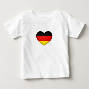 T-shirt Pour Bébé Allemagne Pride Red Blwck Gold Heart Emblem
