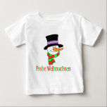 T-shirt Pour Bébé Allemand Christmas Snowman<br><div class="desc">Allemand Christmas Snowman pour les enfants. Dites "Joyeux Noël" en allemand avec ce mignon bonhomme de neige. Frohe Weihnachten ! Idéal pour un fils ou une fille allemande ou comme cadeau pour un enfant allemand spécial.</div>