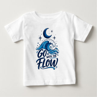 T-shirt Pour Bébé Allez Avec Le Flux Océanique Vague Lune Coa Inspir