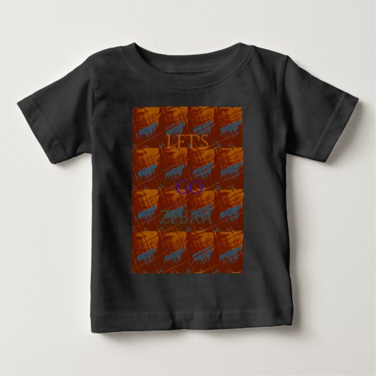 T-shirt Pour Bébé Allez Zebra Safari Art Imprimer/Graphique (Devant)
