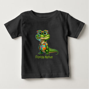 T-shirt Pour Bébé Alligator en chemise tropicale