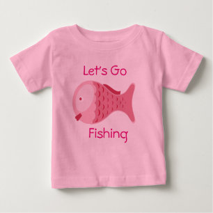 T-shirt Pour Bébé Allons pêcher Pink Baby one Piece Tee