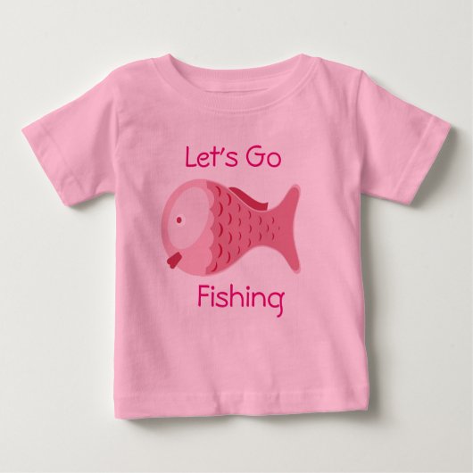 T-shirt Pour Bébé Allons pêcher Pink Baby one Piece Tee (Devant)