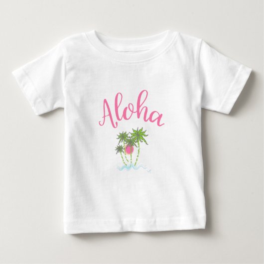 T-shirt Pour Bébé Aloha-Beaches Hawaiian Style Vacances Cool (Devant)