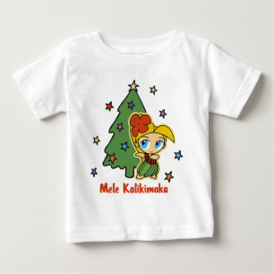 T-shirt Pour Bébé Aloha fille de danse polynésienne blonde de Noël