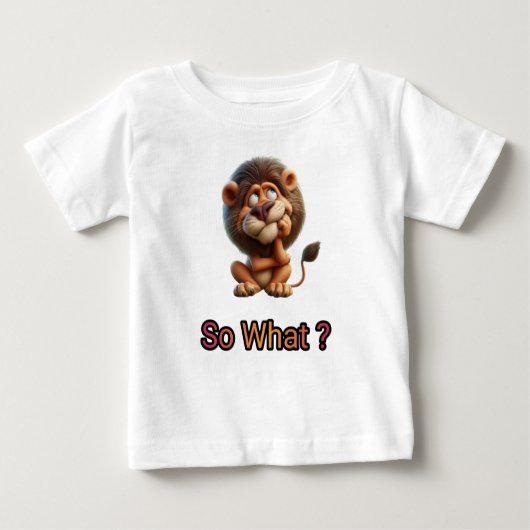 T-shirt Pour Bébé Alors, demande le lion. (Devant)