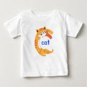 T-shirt Pour Bébé Alphabet animal C pour chat (Devant)