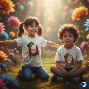 T-shirt Pour Bébé Alphabet animal D pour chien