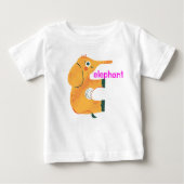 T-shirt Pour Bébé Alphabet animal E pour éléphant (Devant)