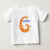 T-shirt Pour Bébé Alphabet animal G pour Giraffe (Devant)