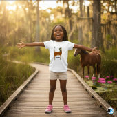 T-shirt Pour Bébé Alphabet animal H pour cheval