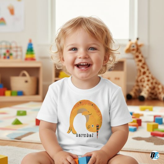 T-shirt Pour Bébé Alphabet animal N pour Narwhal