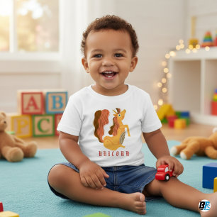 T-shirt Pour Bébé Alphabet animal U pour Unicorne