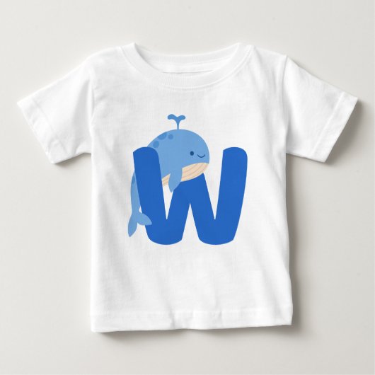 T-shirt Pour Bébé alphabet animal W (Devant)