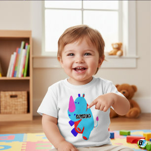 T-shirt Pour Bébé Alphabet des Animaux R Fir Rhinocéros