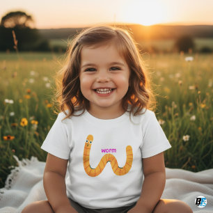 T-shirt Pour Bébé Alphabet W animal pour ver