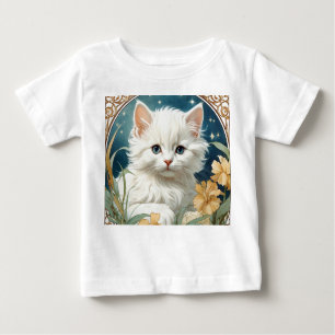 T-shirt Pour Bébé Alphonse Mucha Art Nouveau Kitten