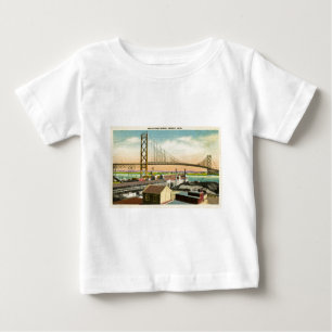 T-shirt Pour Bébé Ambassador Bridge Detroit, Michigan Vintage