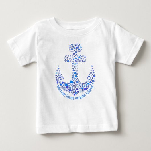 T-shirt Pour Bébé Amelia Island Sea Creatures Ancre (Devant)
