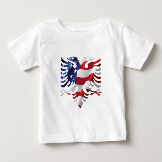 T-shirt Pour Bébé Américain albanais Eagle (Devant)
