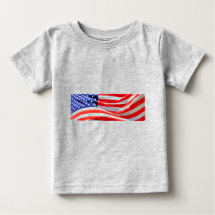 T-shirt Pour Bébé American Flag, vous pouvez ajouter du texte et tél