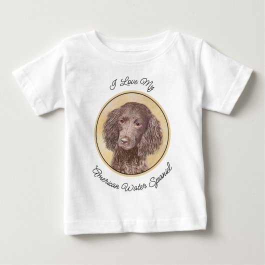 T-shirt Pour Bébé American Water Spaniel Peinture - Original Dog Art (Devant)
