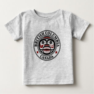 T-shirt Pour Bébé Amérindiens Red Black Haida Art Peau de pleurs
