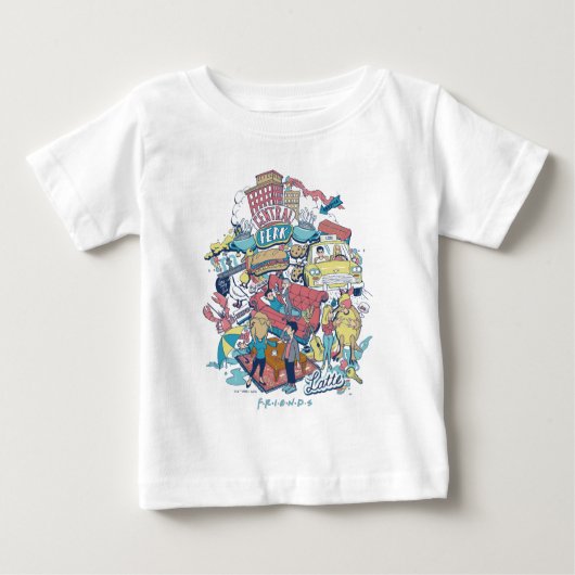 T-shirt Pour Bébé AMIS™ | Collage de dessin (Devant)