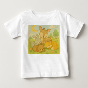 T-shirt Pour Bébé Amis de la forêt dormante - Mignons animaux de boi