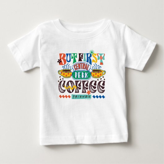 T-shirt Pour Bébé AMIS™ | Mais Premier café Vibrant Graphisme (Devant)