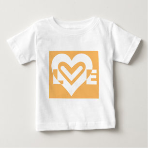 T-shirt Pour Bébé Amour blanc et orange