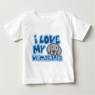 T-shirt Pour Bébé Amour de Kawaii I mon Weimaraner
